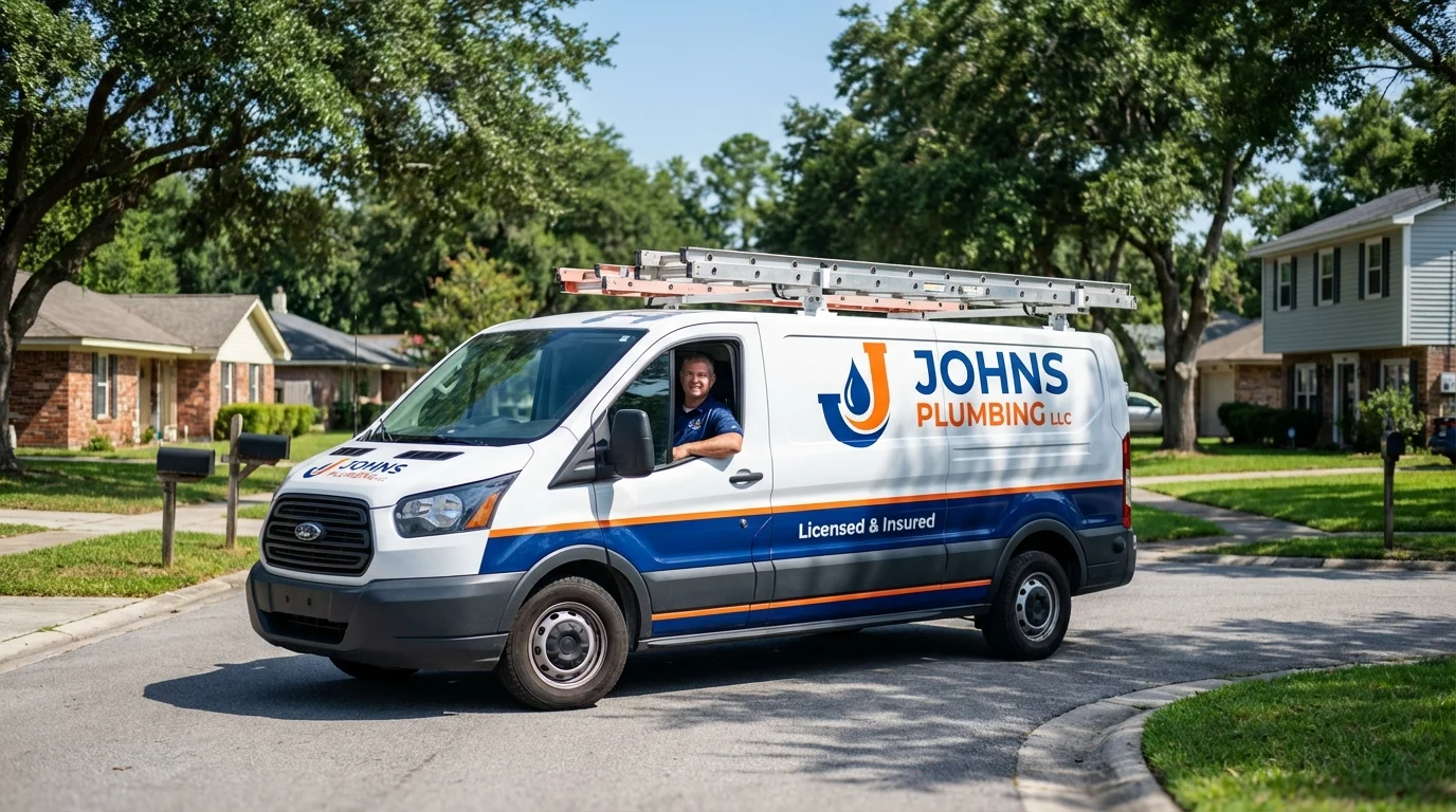 Johns Plumbing LLC service van in Middleburg, PA