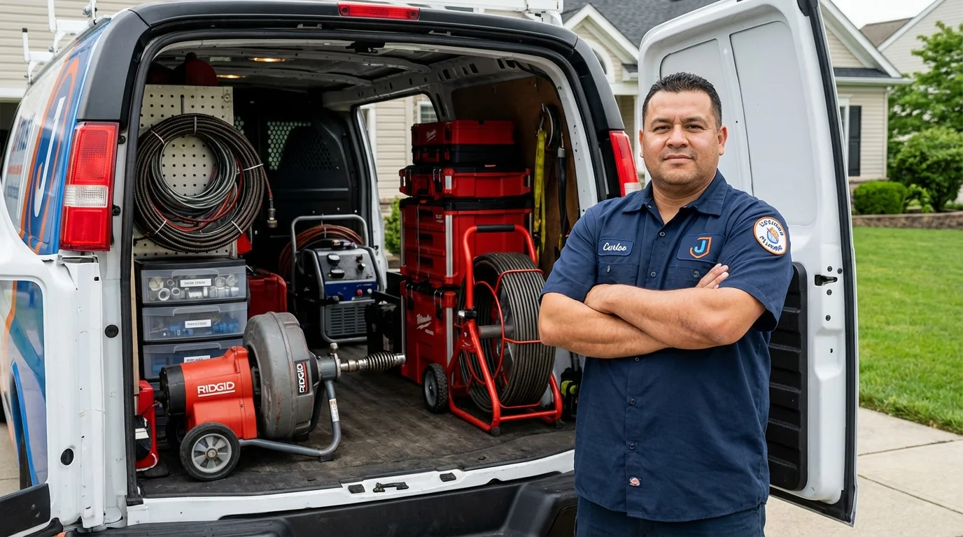 Professional drain cleaning equipment and Johns Plumbing LLC plumber in Middleburg