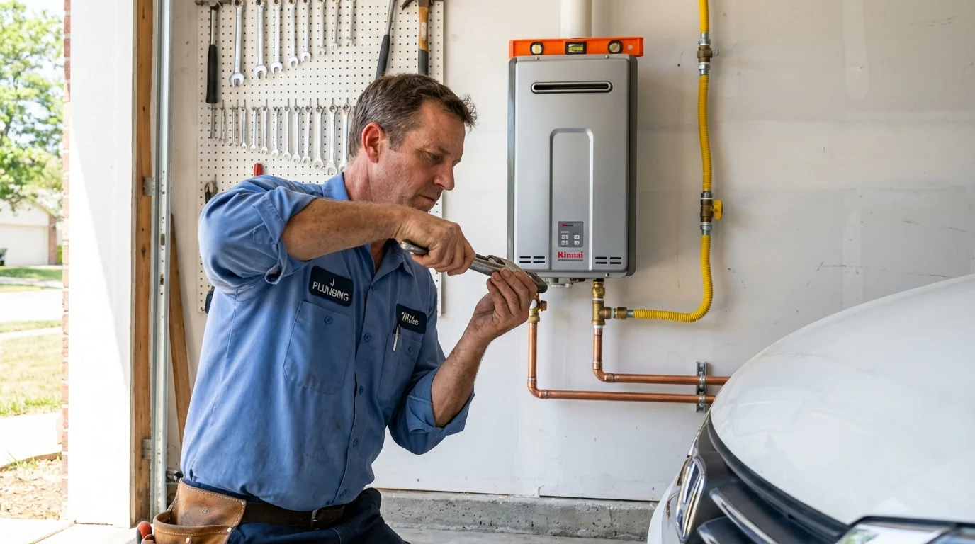 Tankless water heater installation by a Johns Plumbing LLC plumber in Middleburg